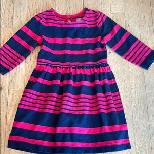Striped Pink and Navy Kids Dress